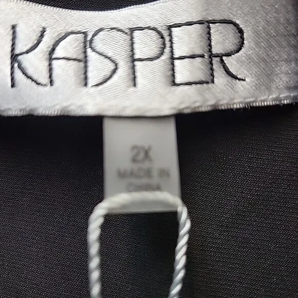 Kasper Plus Size 2X Gold & Black Metallic Top Blouse Party Festive NEW - Picture 4 of 9